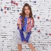 imagePerfashion Girls Metallic Shirts with Arm Sleeves Shiny Crop Top for Dancing Raves Festivals Costumes 415 Years4th of July361