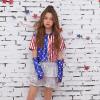 imagePerfashion Girls Metallic Shirts with Arm Sleeves Shiny Crop Top for Dancing Raves Festivals Costumes 415 Years4th of July361