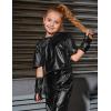 imagePerfashion Girls Metallic Shirts with Arm Sleeves Shiny Crop Top for Dancing Raves Festivals Costumes 415 YearsBlack361