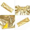 imagePerfashion Girls Metallic Shirts with Arm Sleeves Shiny Crop Top for Dancing Raves Festivals Costumes 415 YearsGold361