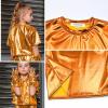 imagePerfashion Girls Metallic Shirts with Arm Sleeves Shiny Crop Top for Dancing Raves Festivals Costumes 415 YearsOrang361