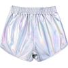 imagePerfashion Girls Metallic Shorts Shiny Hot Short Sparkly Party Pants ampampSunglassesLaser Silver 1