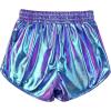 imagePerfashion Girls Metallic Shorts Shiny Hot Short Sparkly Party Pants ampampSunglassesMagic ColorpurpleCyan