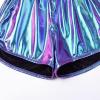 imagePerfashion Girls Metallic Shorts Shiny Hot Short Sparkly Party Pants ampampSunglassesMagic ColorpurpleCyan