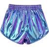 imagePerfashion Girls Metallic Shorts Sparkly Shiny Hot Pants GoldSilverPink OutfitMagic ColorpurpleCyan