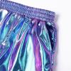 imagePerfashion Girls Metallic Shorts Sparkly Shiny Hot Pants GoldSilverPink OutfitMagic ColorpurpleCyan