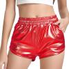 imagePerfashion Girls Metallic Shorts Sparkly Shiny Hot Pants GoldSilverPink OutfitRed
