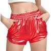 imagePerfashion Girls Metallic Shorts Sparkly Shiny Hot Pants GoldSilverPink OutfitRed