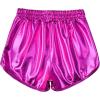 imagePerfashion Girls Metallic Shorts Sparkly Shiny Hot Pants GoldSilverPink OutfitRose Red 7