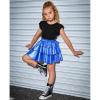 imagePerfashion Girls Sparkle Metallic Skirts Layers Ruffle Sequin Tutu Dance Skirt with Sunglasses for Kids 615 YearsBlue452