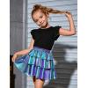 imagePerfashion Girls Sparkle Metallic Skirts Layers Ruffle Sequin Tutu Dance Skirt with Sunglasses for Kids 615 YearsLaser Mermaid452