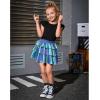 imagePerfashion Girls Sparkle Metallic Skirts Layers Ruffle Sequin Tutu Dance Skirt with Sunglasses for Kids 615 YearsLaser Mermaid452