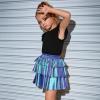 imagePerfashion Girls Sparkle Metallic Skirts Layers Ruffle Sequin Tutu Dance Skirt with Sunglasses for Kids 615 YearsLaser Mermaid452
