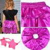 imagePerfashion Girls Sparkle Metallic Skirts Layers Ruffle Sequin Tutu Dance Skirt with Sunglasses for Kids 615 YearsRose Red452