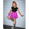 imagePerfashion Girls Sparkle Metallic Skirts Layers Ruffle Sequin Tutu Dance Skirt with Sunglasses for Kids 615 YearsRose Red452