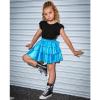 imagePerfashion Girls Sparkle Metallic Skirts Layers Ruffle Sequin Tutu Dance Skirt with Sunglasses for Kids 615 YearsSky Blue452