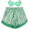 imagePerfashion Girls Metallic Shorts Shiny Hot Short Sparkly Party Pants ampampSunglassesPoint Green 17