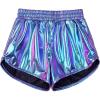 imagePerfashion Girls Metallic Shorts Sparkly Shiny Hot Pants GoldSilverPink OutfitMagic ColorpurpleCyan