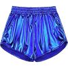 imagePerfashion Girls Metallic Shorts Sparkly Shiny Hot Pants GoldSilverPink OutfitMineral Blue 24