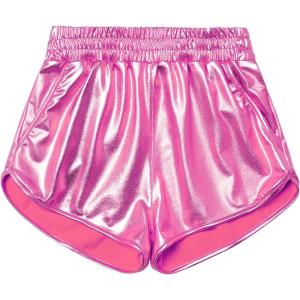 imagePerfashion Girls Metallic Shorts Sparkly Shiny Hot Pants GoldSilverPink OutfitPink