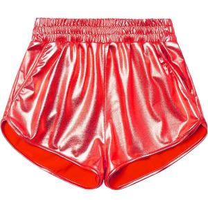 imagePerfashion Girls Metallic Shorts Sparkly Shiny Hot Pants GoldSilverPink OutfitRed