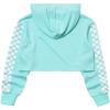 imageKids Girls Leather Plaid Long Sleeve Crop Top Hoddie Cropped SweatershirtsMint