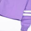 imageKids Girls Leather Plaid Long Sleeve Crop Top Hoddie Cropped SweatershirtsPurple070
