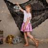 imagePerfashion Girls Metallic Skirts Builtin Shorts Sparkly Skort Alien Shorts 413 YearsPink755