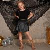 imagePerfashion Girls Metallic Skorts Sparkly Shorts Shiny Dance Skirt with Pockets 413 YearsBlack754