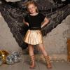 imagePerfashion Girls Metallic Skorts Sparkly Shorts Shiny Dance Skirt with Pockets 413 YearsChampagne754