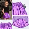 imagePerfashion Girls Metallic Skorts Sparkly Shorts Shiny Dance Skirt with Pockets 413 YearsPurple26754