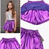 imagePerfashion Girls Metallic Skorts Sparkly Shorts Shiny Dance Skirt with Pockets 413 YearsPurple754