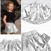 imagePerfashion Girls Metallic Skorts Sparkly Shorts Shiny Dance Skirt with Pockets 413 YearsSilver754