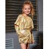 imagePerfashion Girls Metallic Skorts Sparkly Shorts with Sunglasses Dancing Skirt 413 YearsGold359