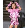 imagePerfashion Girls Metallic Skorts Sparkly Shorts with Sunglasses Dancing Skirt 413 YearsPink359
