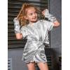 imagePerfashion Girls Metallic Skorts Sparkly Shorts with Sunglasses Dancing Skirt 413 YearsSilver359
