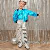 imagePerfashion Girls Metallic Tank Tops Shiny Ruffle Layered Crop Tops Dance Shirts with Alien Glasses 415 YearsBlue452