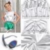 imagePerfashion Girls Metallic Tank Tops Shiny Ruffle Layered Crop Tops Dance Shirts with Alien Glasses 415 YearsSilver452