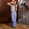 imagePerfashion Girls Sequin Bell Bottom Pants Disco Sparkly Flare Pants Kids Dance Trousers with Pockets 615YPurple252