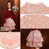imagePerfashion Girls Sequin Skirt Sparkly 2 Layer Ruffle ALine Skirt VWaisted Dance Party Skirt 413YRosen253