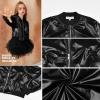 imagePerfashion Metallic Bomber Jacket for Girls Zip Up Cropped Jacket Sparkly Lightweight Coat Windbreaker with PocketsBlack453