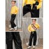 imagePerfashion Metallic Cargo Pants for Girls ampamp Womens Hip Hop Dance MultiPocket Joggers High Waist Pants 615YBlack352