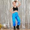 imagePerfashion Metallic Cargo Pants for Girls ampamp Womens Hip Hop Dance MultiPocket Joggers High Waist Pants 615YBlue352
