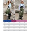 imagePerfashion Metallic Cargo Pants for Girls ampamp Womens Hip Hop Dance MultiPocket Joggers High Waist Pants 615YGreen 352cargo