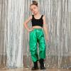 imagePerfashion Metallic Cargo Pants for Girls ampamp Womens Hip Hop Dance MultiPocket Joggers High Waist Pants 615YGreen352