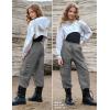 imagePerfashion Metallic Cargo Pants for Girls ampamp Womens Hip Hop Dance MultiPocket Joggers High Waist Pants 615YGrey 352cargo