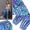 imagePerfashion Metallic Cargo Pants for Girls ampamp Womens Hip Hop Dance MultiPocket Joggers High Waist Pants 615YMagic ColorpurpleCyan352