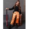imagePerfashion Metallic Cargo Pants for Girls ampamp Womens Hip Hop Dance MultiPocket Joggers High Waist Pants 615YOrange 18352
