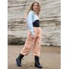 imagePerfashion Metallic Cargo Pants for Girls ampamp Womens Hip Hop Dance MultiPocket Joggers High Waist Pants 615YPink 352cargo