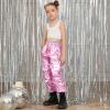 imagePerfashion Metallic Cargo Pants for Girls ampamp Womens Hip Hop Dance MultiPocket Joggers High Waist Pants 615YPink352